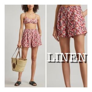 $200 ONIA -Liberty 100% Linen Floral Shorts NWT